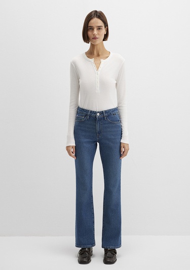  Mavi Miav Jeans 90lar Gölgeli Koyu Mavi Jean Pantolon 1010299-91180