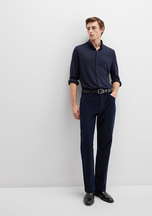  Mavi Lacivert Kadife Pantolon 0010509-70490