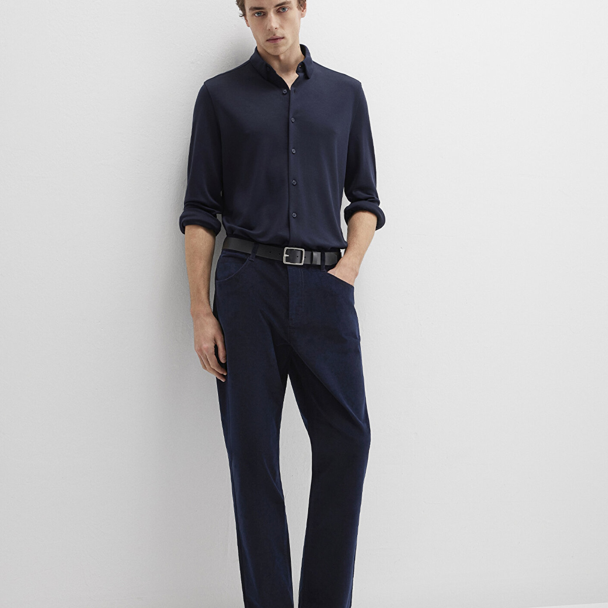 Mavi Lacivert Kadife Pantolon 0010509-70490