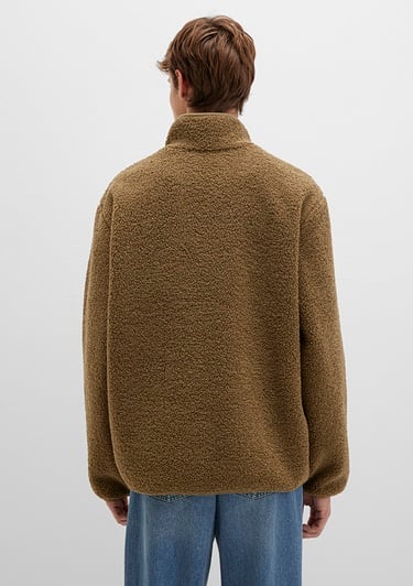  Mavi Dik Yaka Kahverengi Sweatshirt Loose Fit / Bol Rahat Kesim 0110737-70362