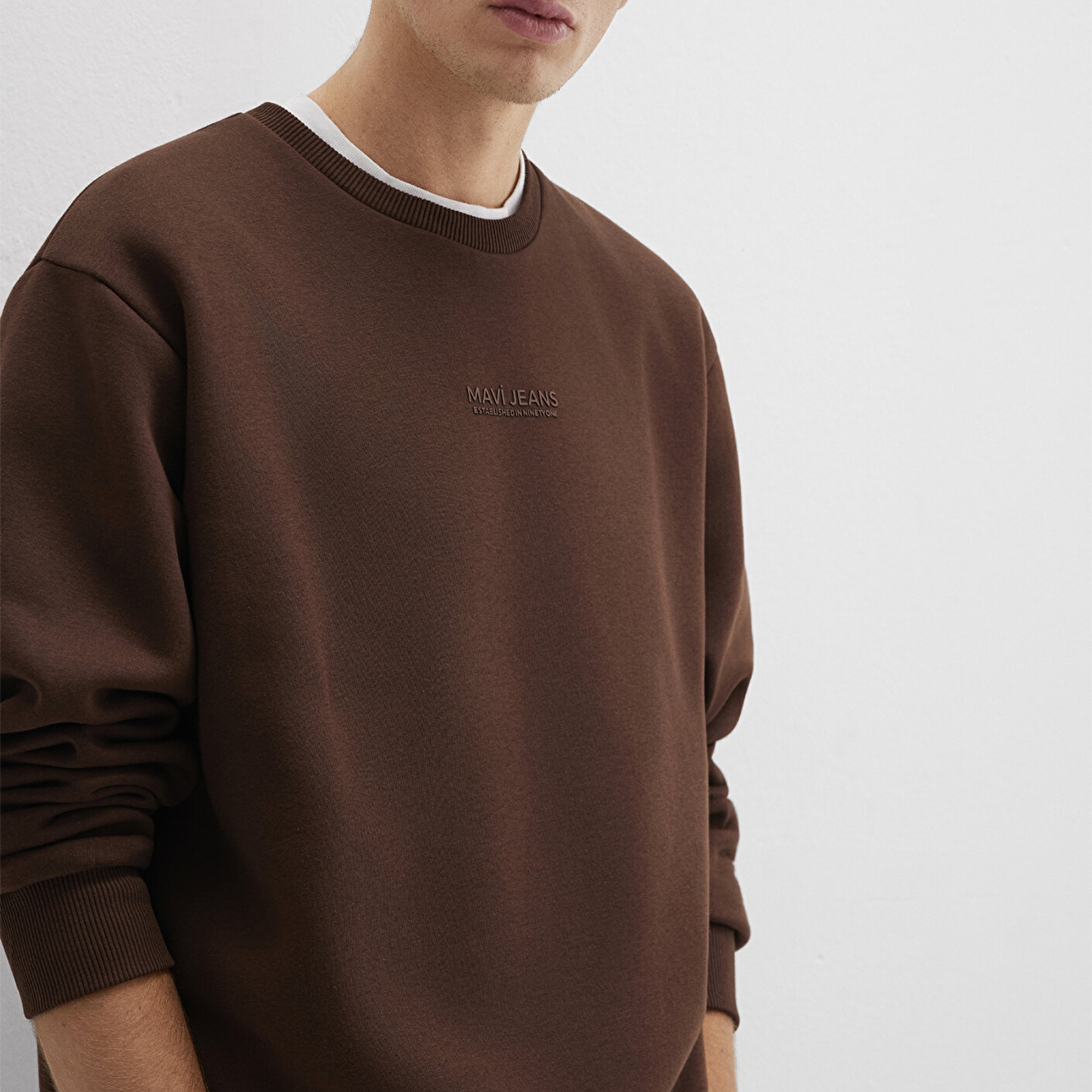 Mavi Mavi Jeans Detaylı Kahverengi Sweatshirt 0S10586-88067