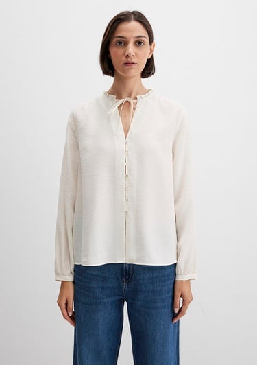  Mavi Ekru Tencel TM Karışımlı Gömlek 1211421-80194