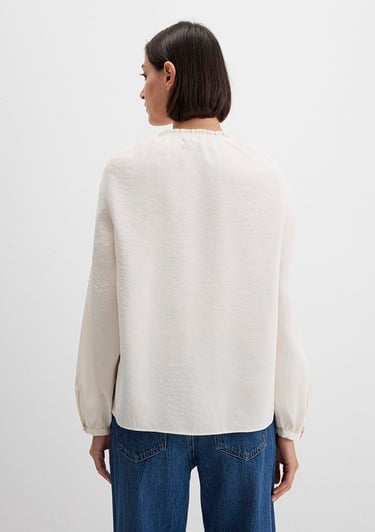  Mavi Ekru Tencel TM Karışımlı Gömlek 1211421-80194