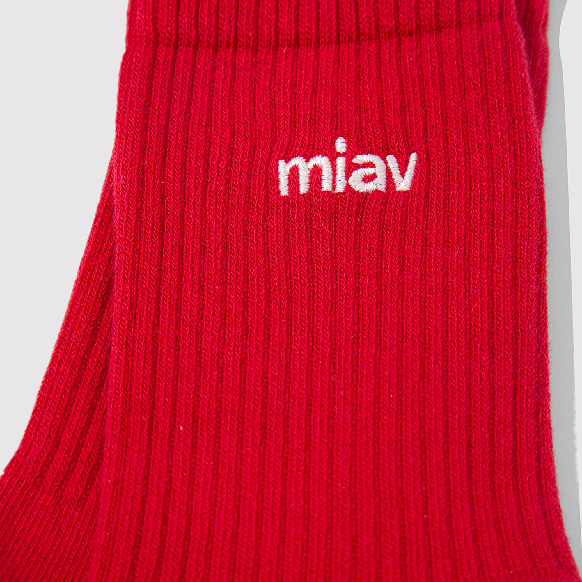 Mavi Miav İşlemeli Kırmızı Soket Çorap 1913899-10076