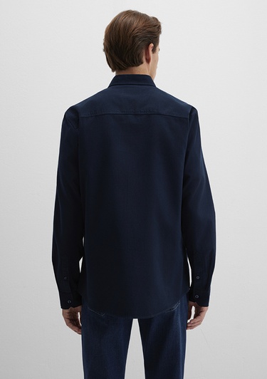  Mavi M Logo Nakışlı Lacivert Gömlek Slim Fit / Dar Kesim 0211192-70492