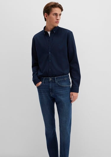  Mavi M Logo Nakışlı Lacivert Gömlek Slim Fit / Dar Kesim 0211192-70492