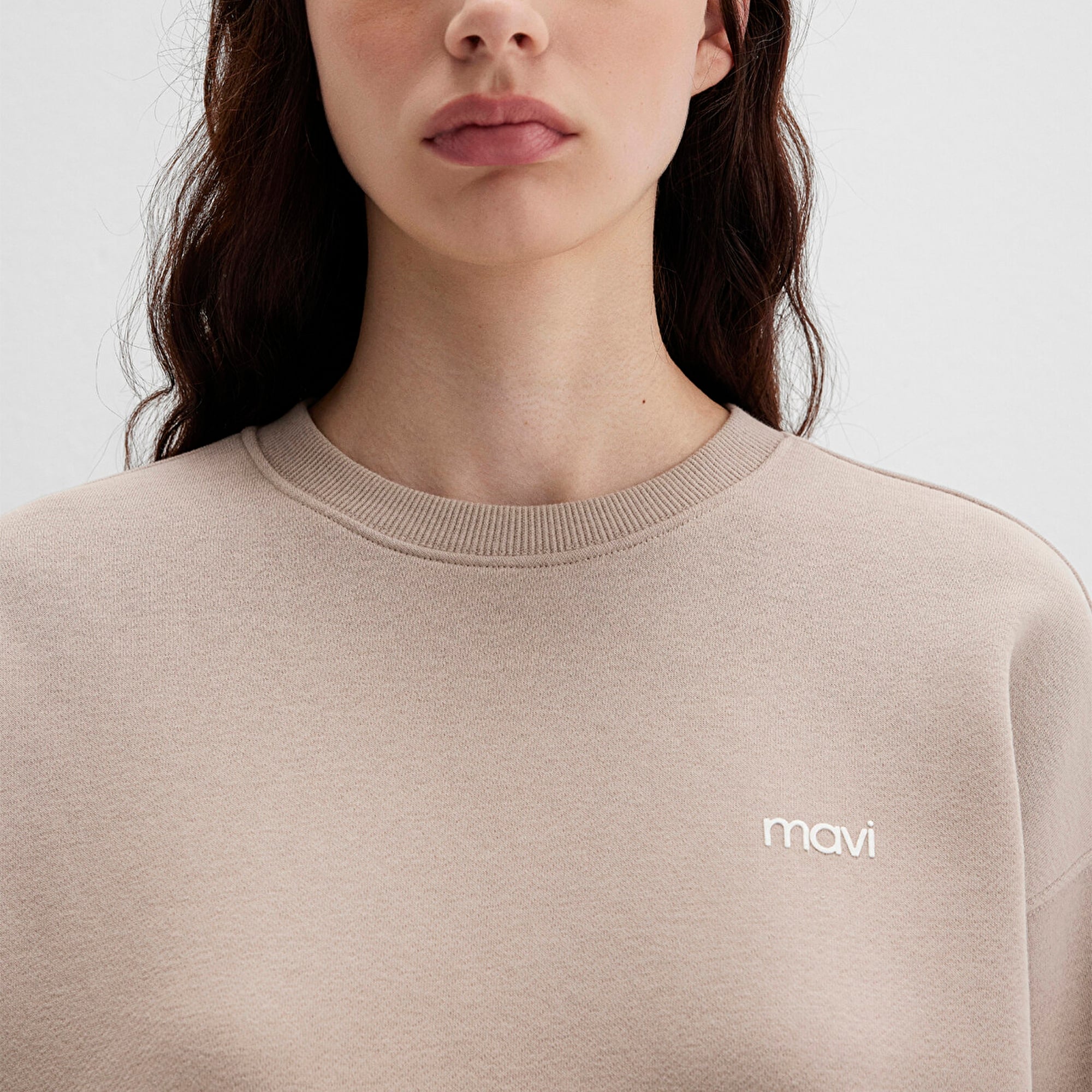 Mavi Mavi Logo Baskılı Kahverengi Sweatshirt 1S10490-70344