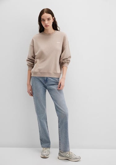  Mavi Mavi Logo Baskılı Kahverengi Sweatshirt 1S10490-70344