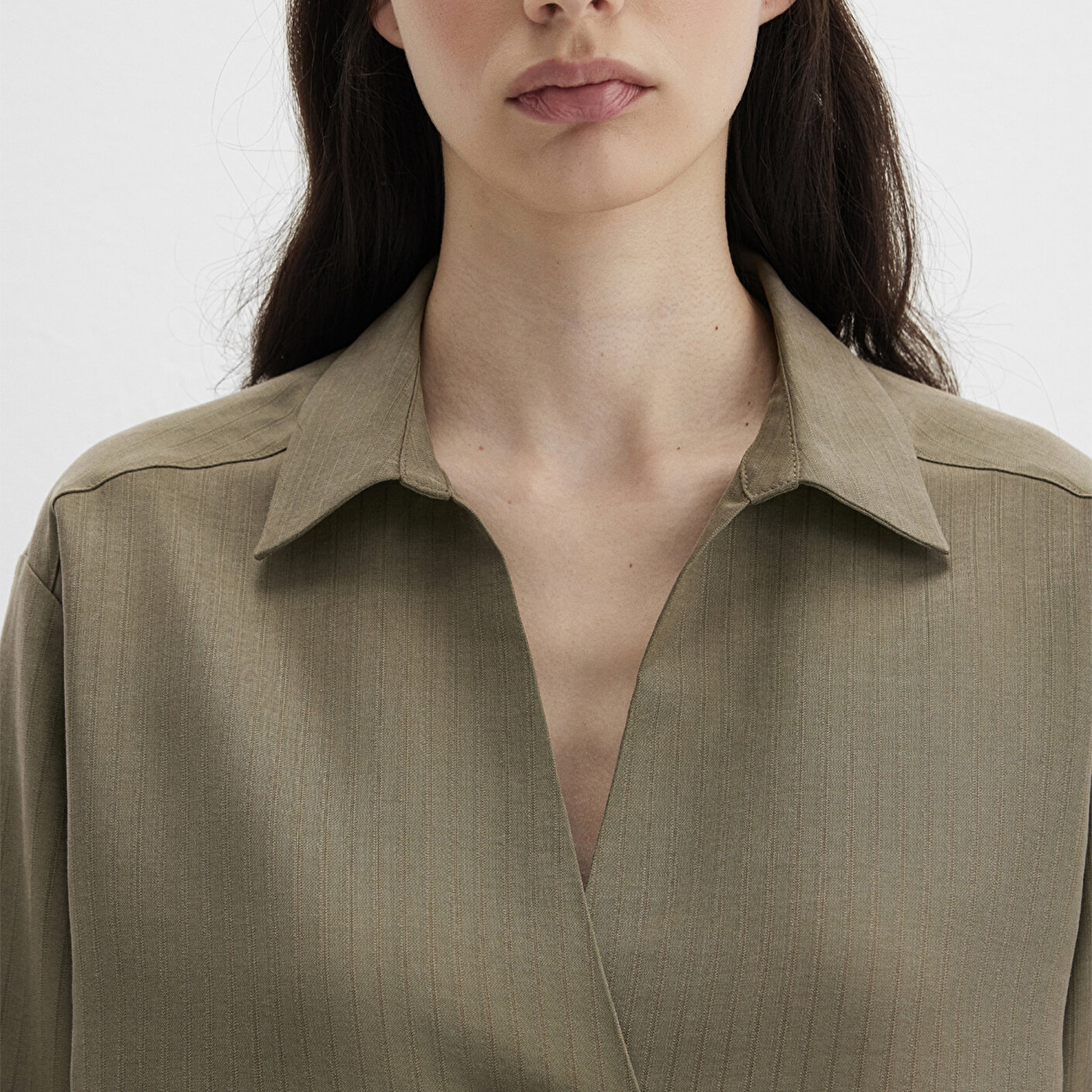 Mavi Haki Tencel Karışımlı Bluz 1211423-87538