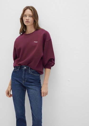  Mavi Mavi Logo Baskılı Bordo Sweatshirt 1S10490-90705