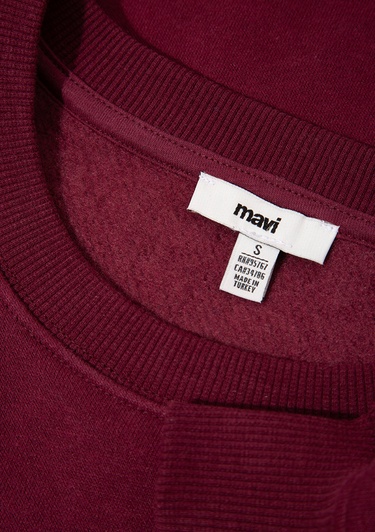  Mavi Mavi Logo Baskılı Bordo Sweatshirt 1S10490-90705