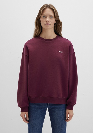  Mavi Mavi Logo Baskılı Bordo Sweatshirt 1S10490-90705