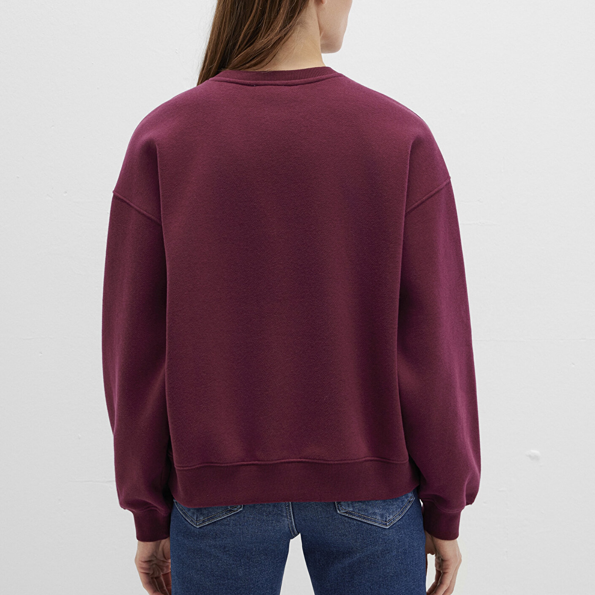 Mavi Mavi Logo Baskılı Bordo Sweatshirt 1S10490-90705