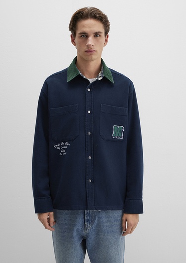  Mavi Çift Taraflı Lacivert Gömlek Loose Fit / Bol Rahat Kesim 0211783-80872