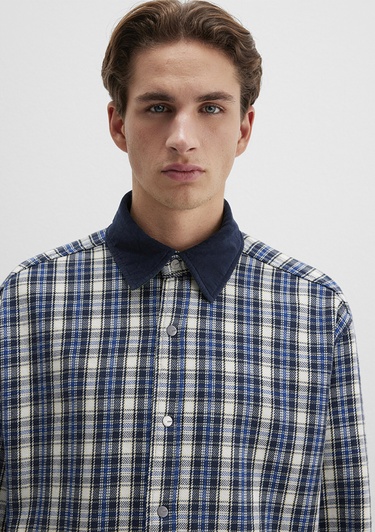  Mavi Çift Taraflı Lacivert Gömlek Loose Fit / Bol Rahat Kesim 0211783-80872