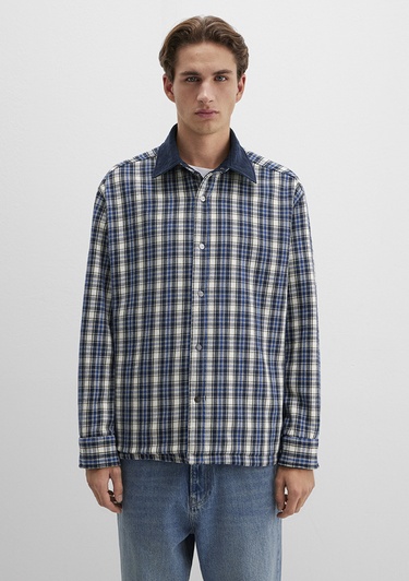  Mavi Çift Taraflı Lacivert Gömlek Loose Fit / Bol Rahat Kesim 0211783-80872