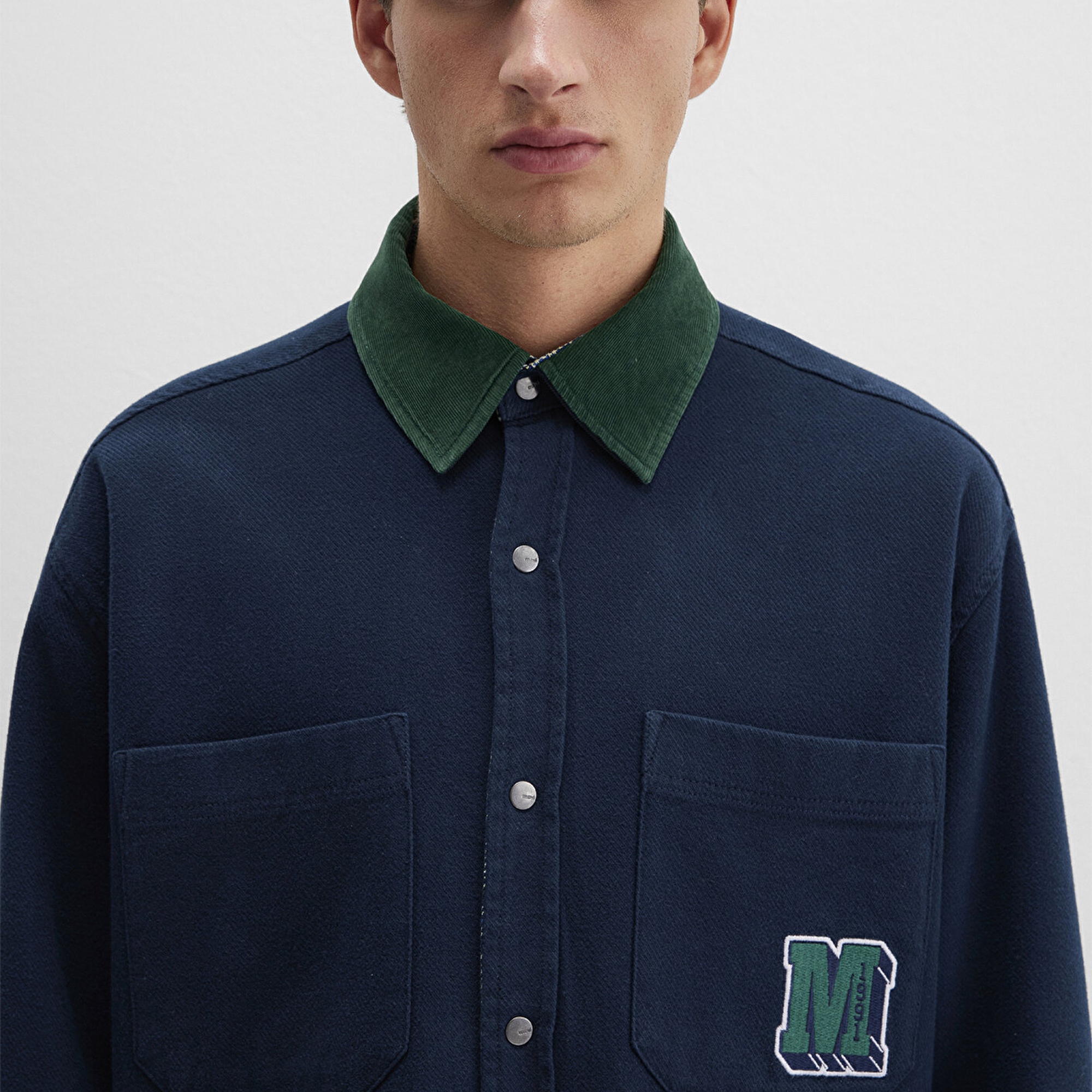 Mavi Çift Taraflı Lacivert Gömlek Loose Fit / Bol Rahat Kesim 0211783-80872