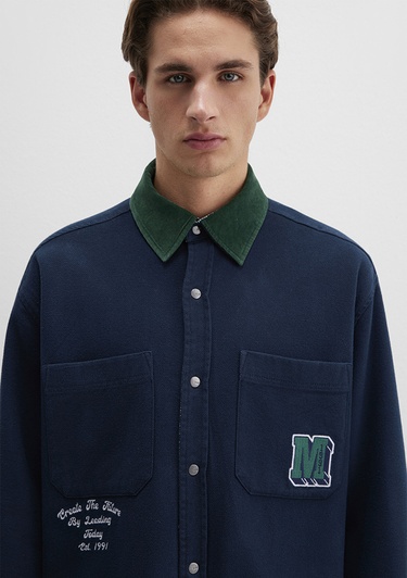  Mavi Çift Taraflı Lacivert Gömlek Loose Fit / Bol Rahat Kesim 0211783-80872