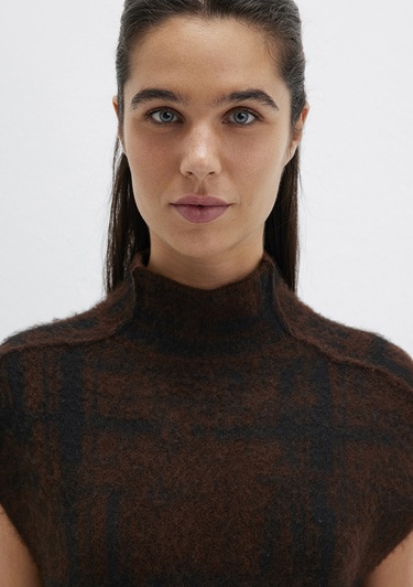  Mavi Dik Yaka Kahverengi Süveter Regular Fit / Normal Kesim 1710792-91201