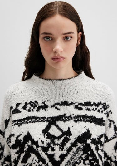  Mavi Siyah Kazak Oversize / Geniş Kesim 1710805-900