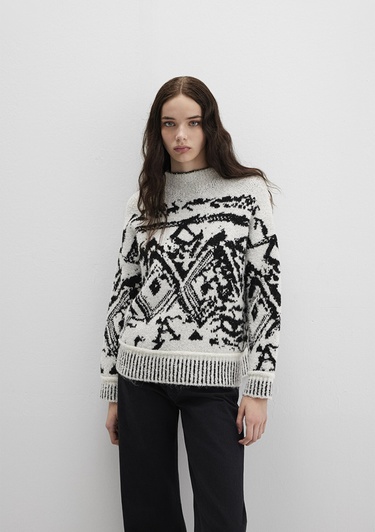  Mavi Siyah Kazak Oversize / Geniş Kesim 1710805-900