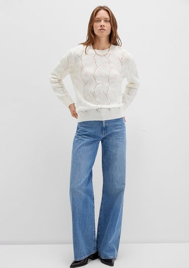  Mavi Bisiklet Yaka Ekru Kazak Regular Fit / Normal Kesim 1710799-70057