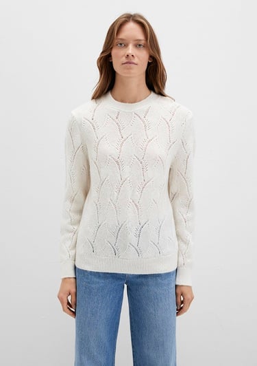  Mavi Bisiklet Yaka Ekru Kazak Regular Fit / Normal Kesim 1710799-70057