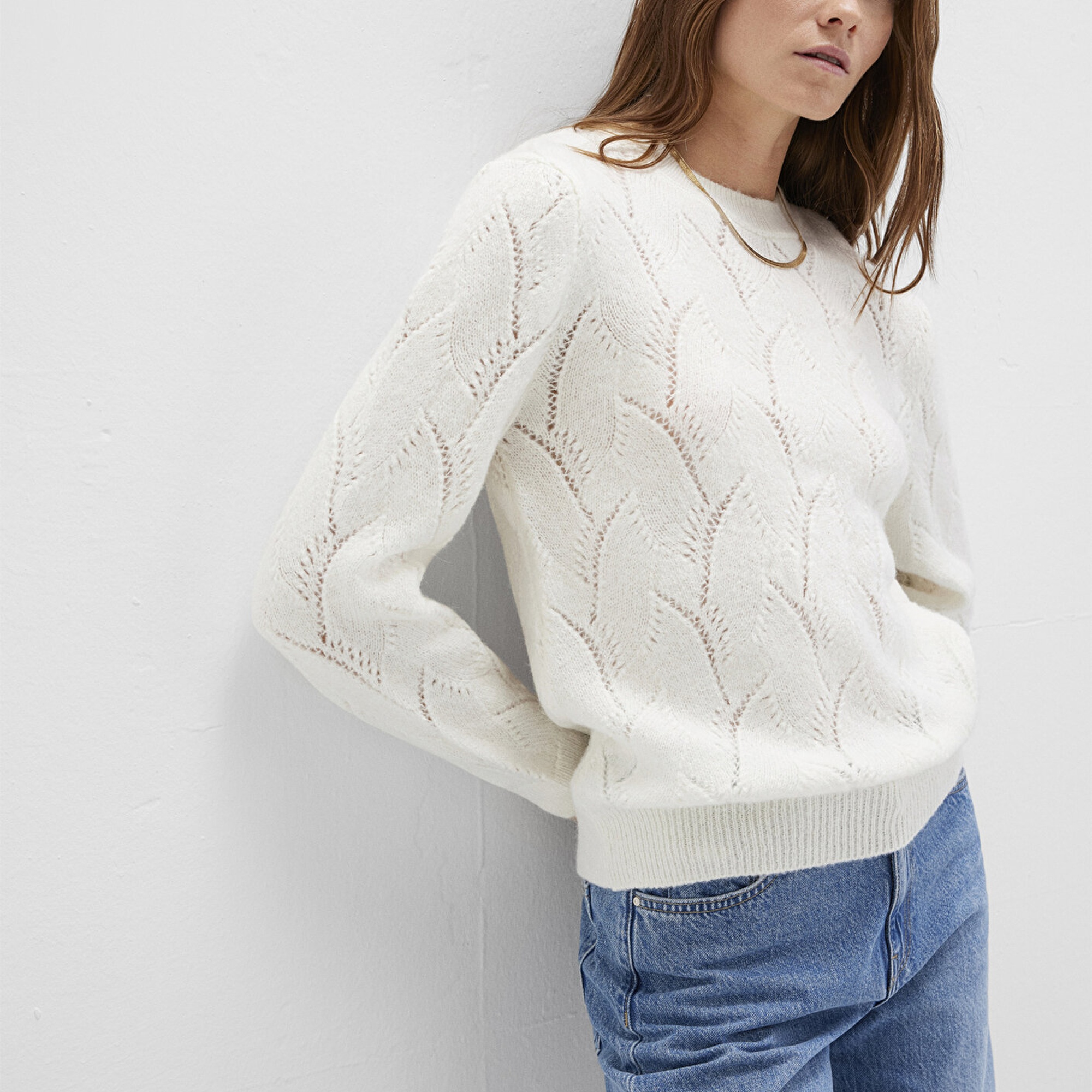 Mavi Bisiklet Yaka Ekru Kazak Regular Fit / Normal Kesim 1710799-70057