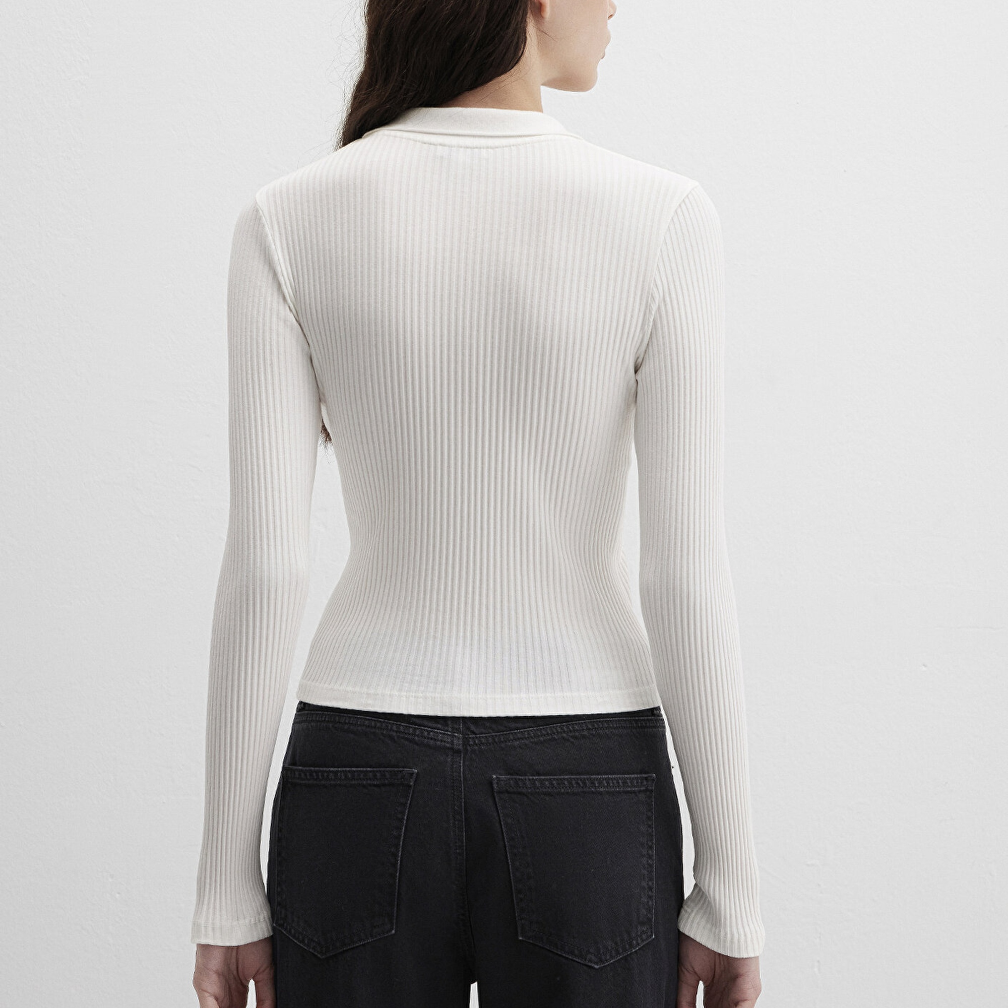 Mavi Ekru Polo Tişört Fitted / Vücuda Oturan Kesim 1613594-70057