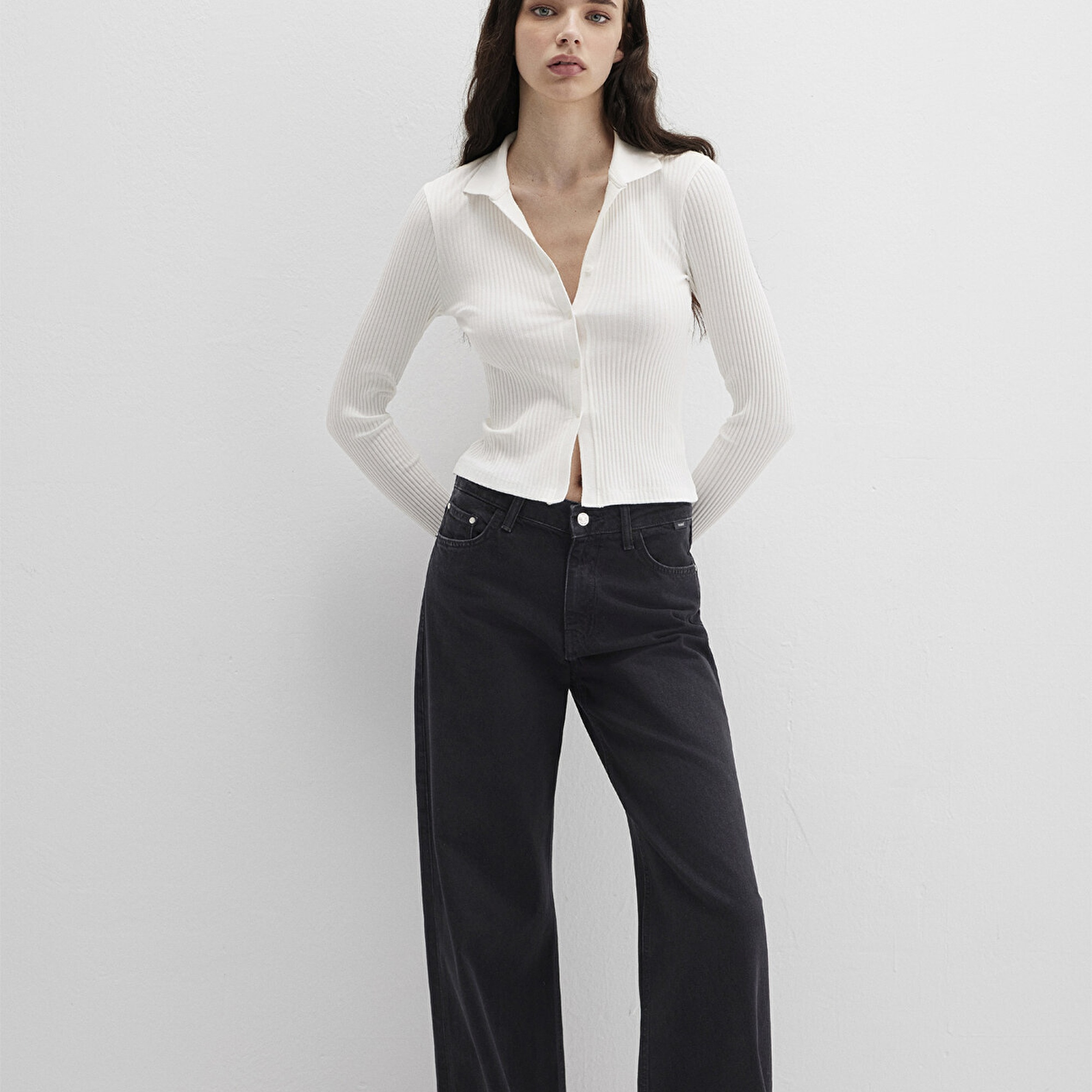 Mavi Ekru Polo Tişört Fitted / Vücuda Oturan Kesim 1613594-70057