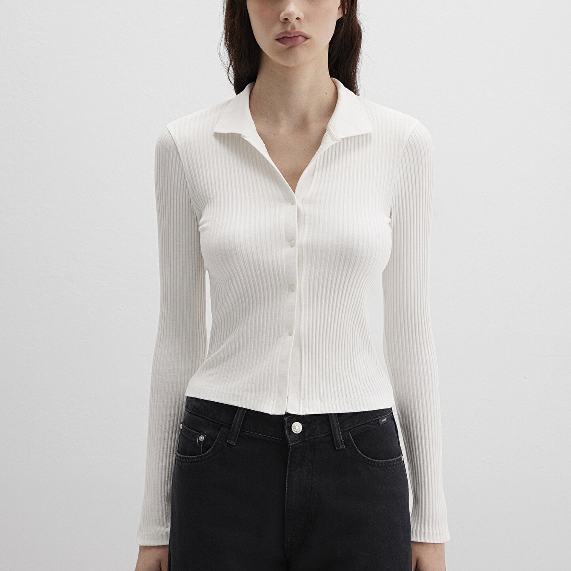 Mavi Ekru Polo Tişört Fitted / Vücuda Oturan Kesim 1613594-70057