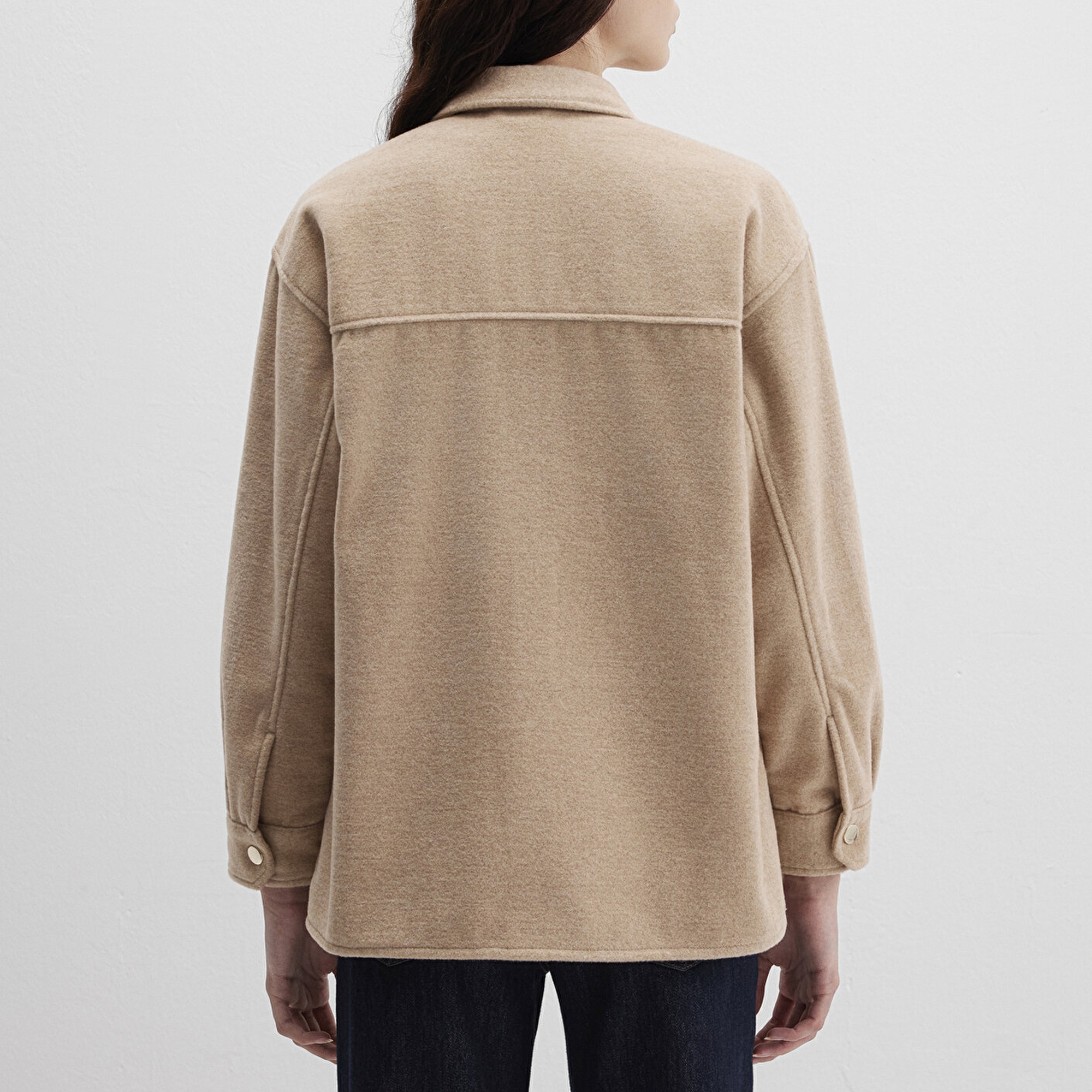 Mavi Bej Gömlek Loose Fit / Bol Rahat Kesim 1211281-80084