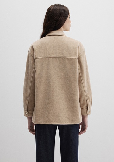  Mavi Bej Gömlek Loose Fit / Bol Rahat Kesim 1211281-80084