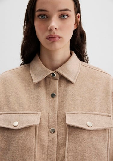  Mavi Bej Gömlek Loose Fit / Bol Rahat Kesim 1211281-80084