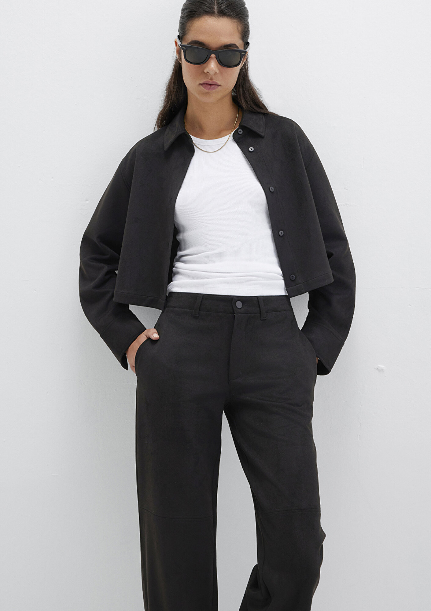  Mavi Suni Süet Siyah Gömlek Regular Fit / Normal Kesim 1211278-900