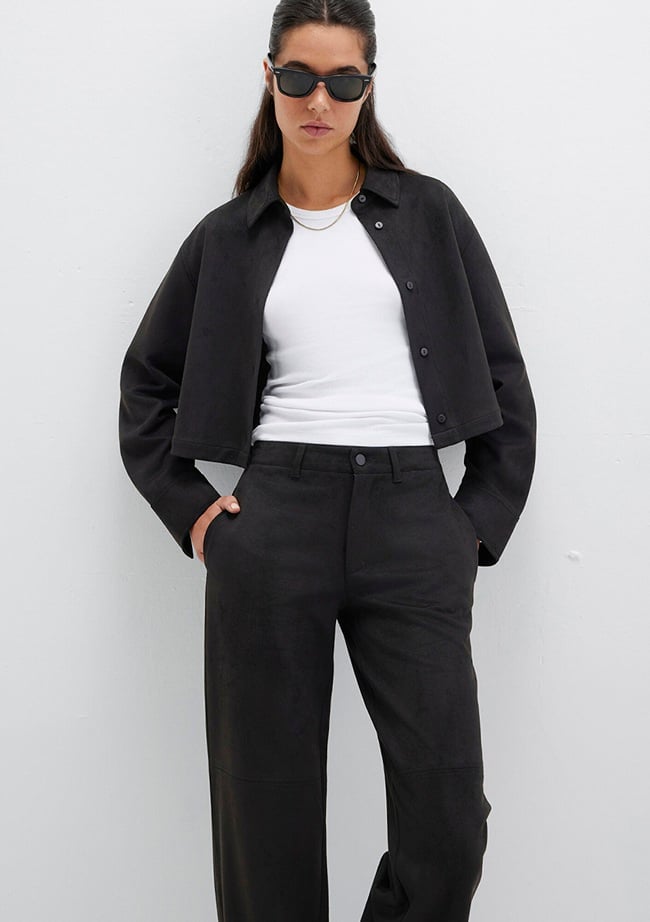  Mavi Suni Süet Siyah Gömlek Regular Fit / Normal Kesim 1211278-900