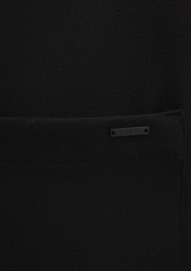  Mavi Cep Detaylı Siyah Gömlek Regular Fit / Normal Kesim 0211677-900