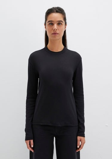  Mavi Siyah Uzun Kollu Tişört Slim Fit / Dar Kesim 1613352-900