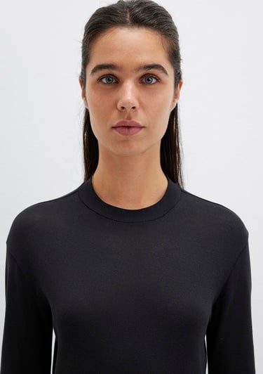  Mavi Siyah Uzun Kollu Tişört Slim Fit / Dar Kesim 1613352-900