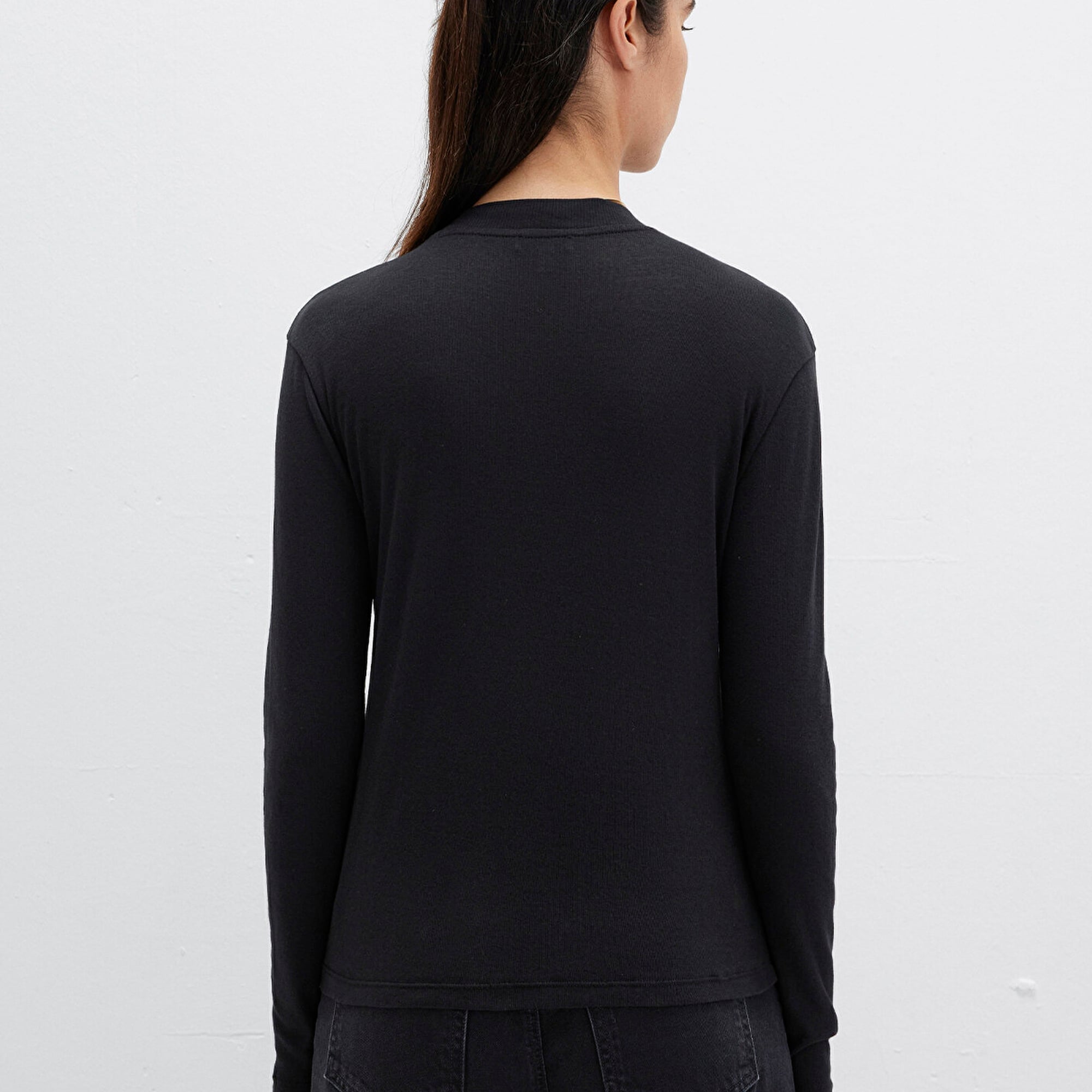 Mavi Siyah Uzun Kollu Tişört Slim Fit / Dar Kesim 1613352-900