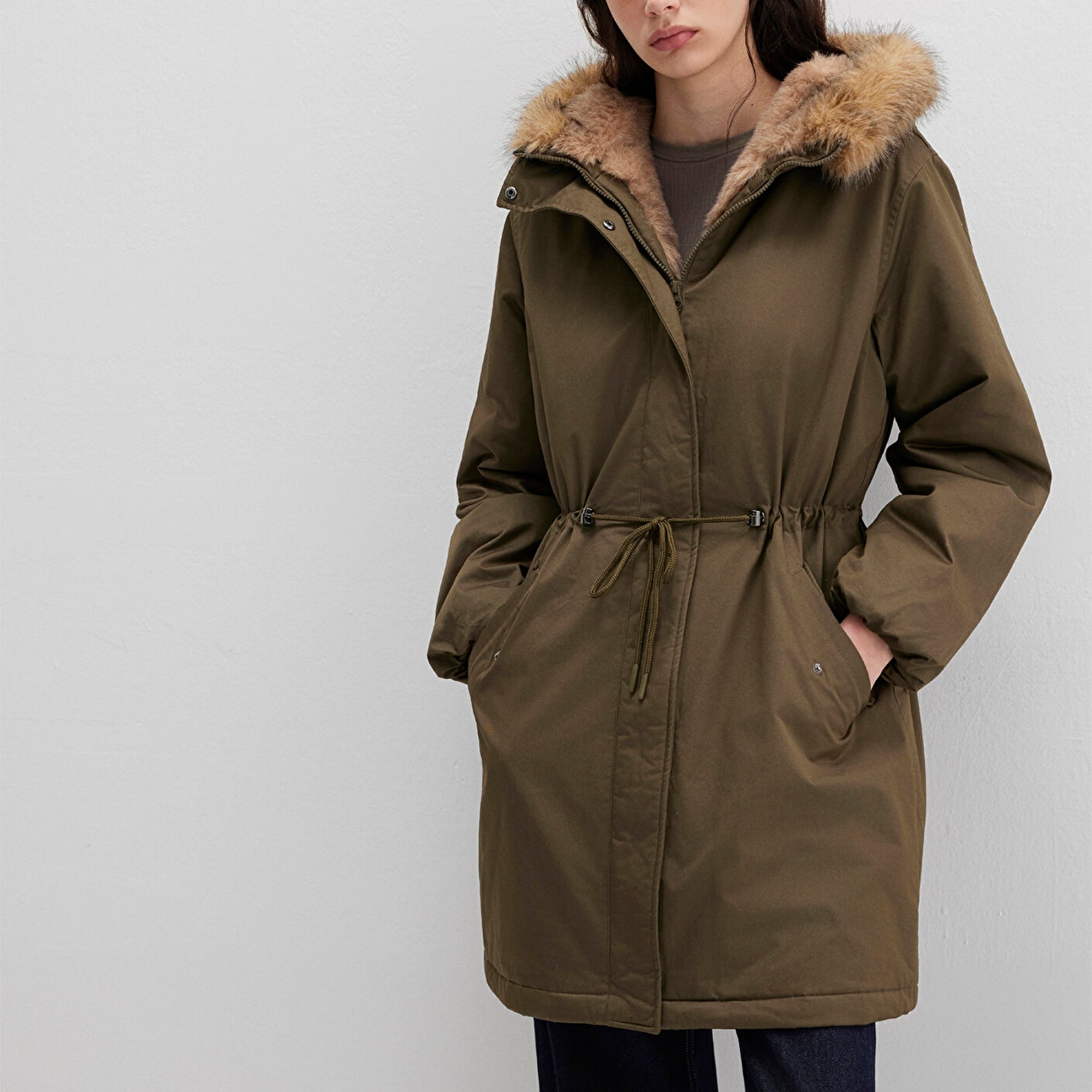 Mavi Yeşil Parka Loose Fit / Bol Rahat Kesim 1110786-71549