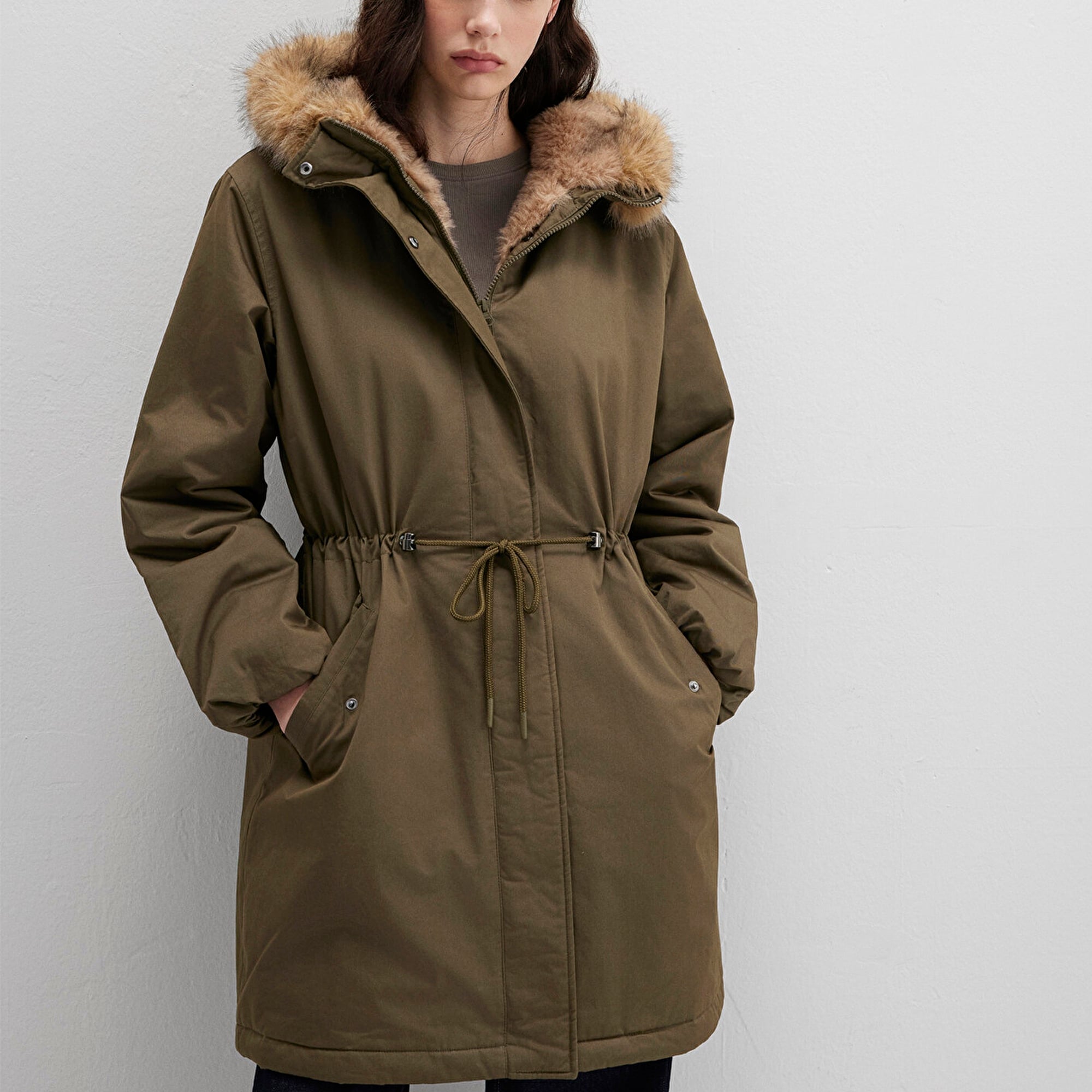 Mavi Yeşil Parka Loose Fit / Bol Rahat Kesim 1110786-71549