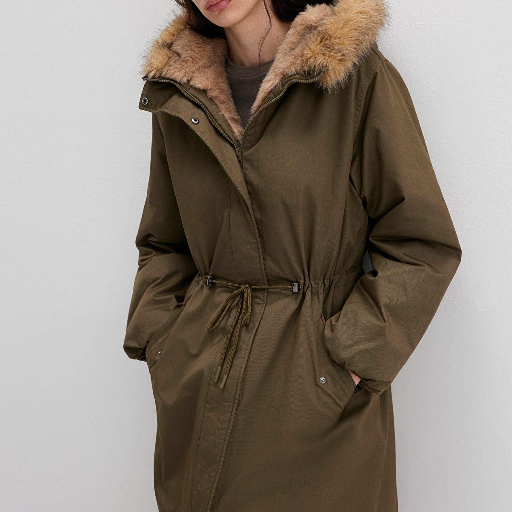 Mavi Yeşil Parka Loose Fit / Bol Rahat Kesim 1110786-71549