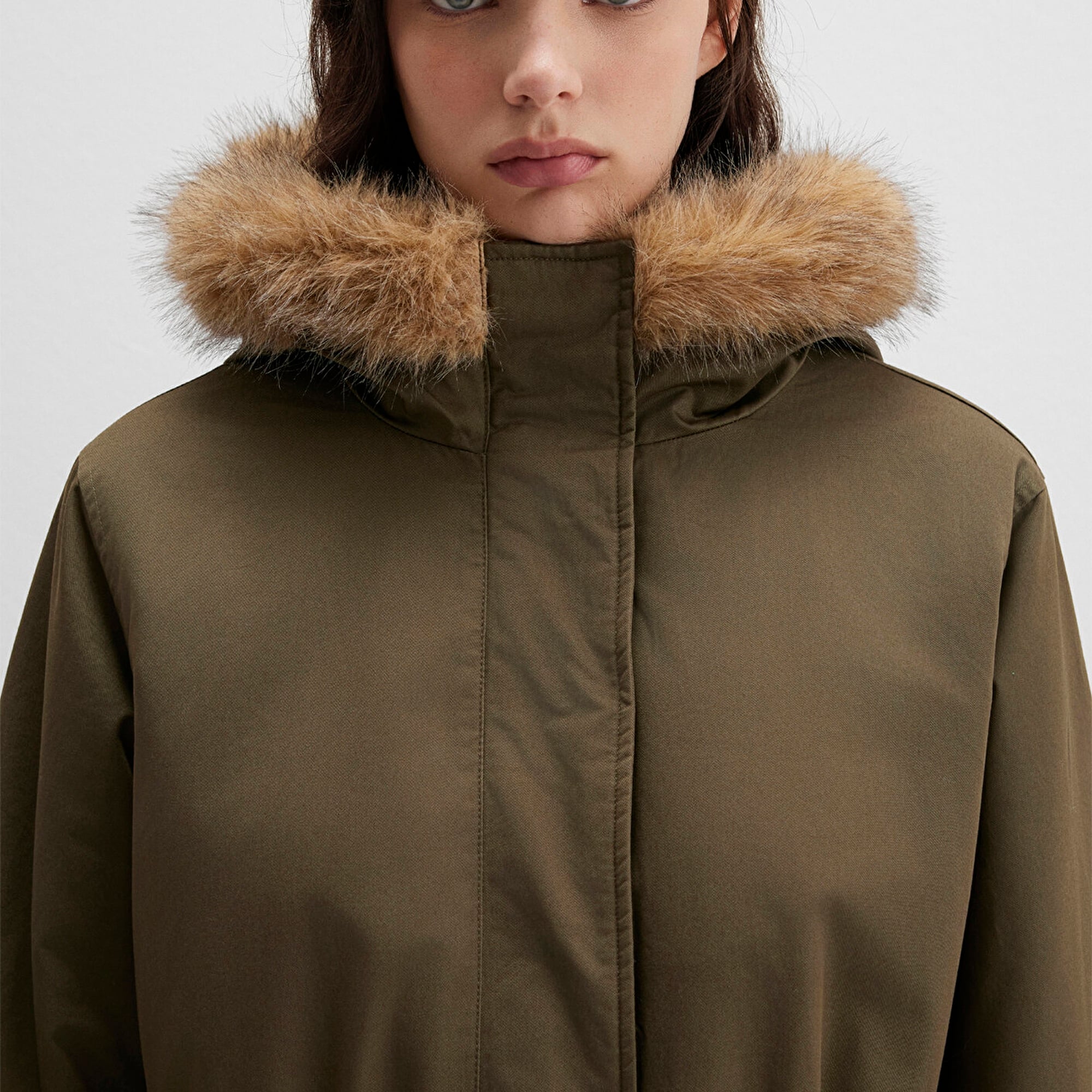 Mavi Yeşil Parka Loose Fit / Bol Rahat Kesim 1110786-71549