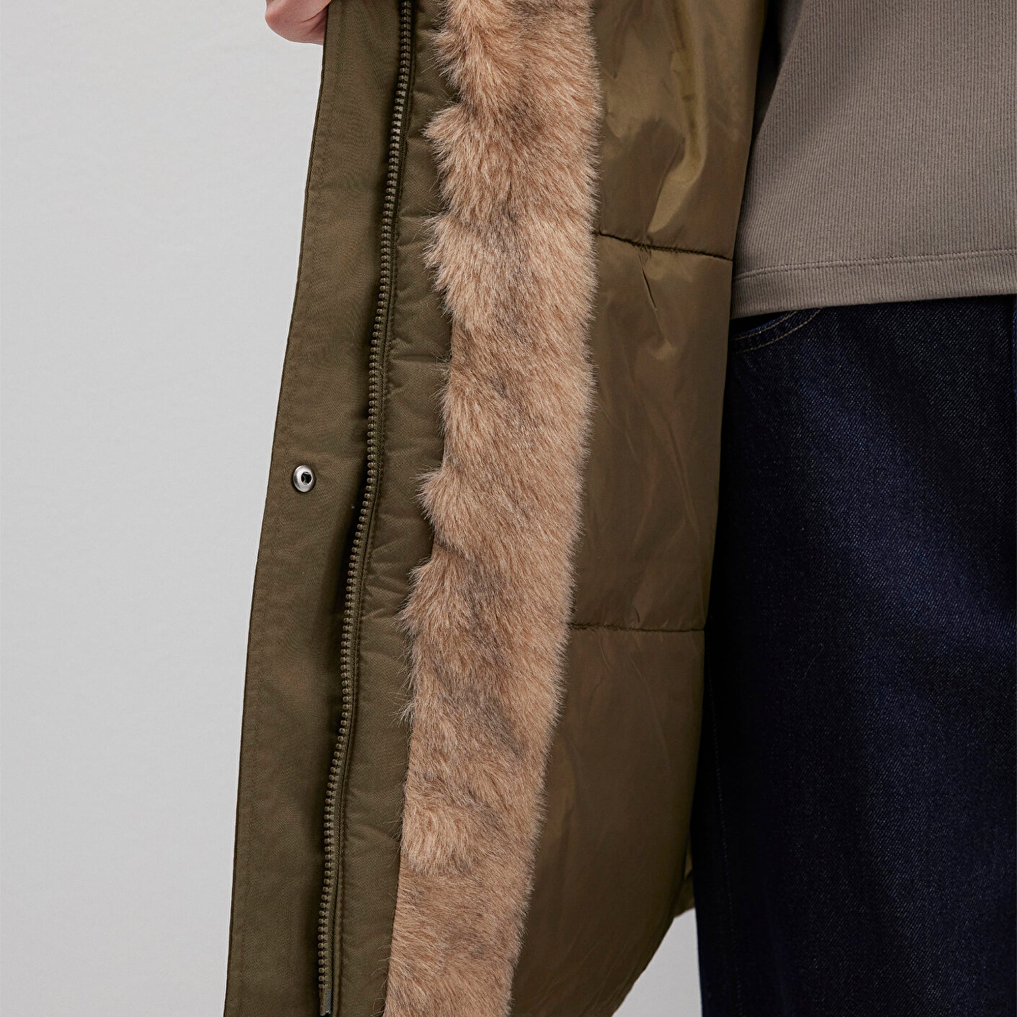 Mavi Yeşil Parka Loose Fit / Bol Rahat Kesim 1110786-71549