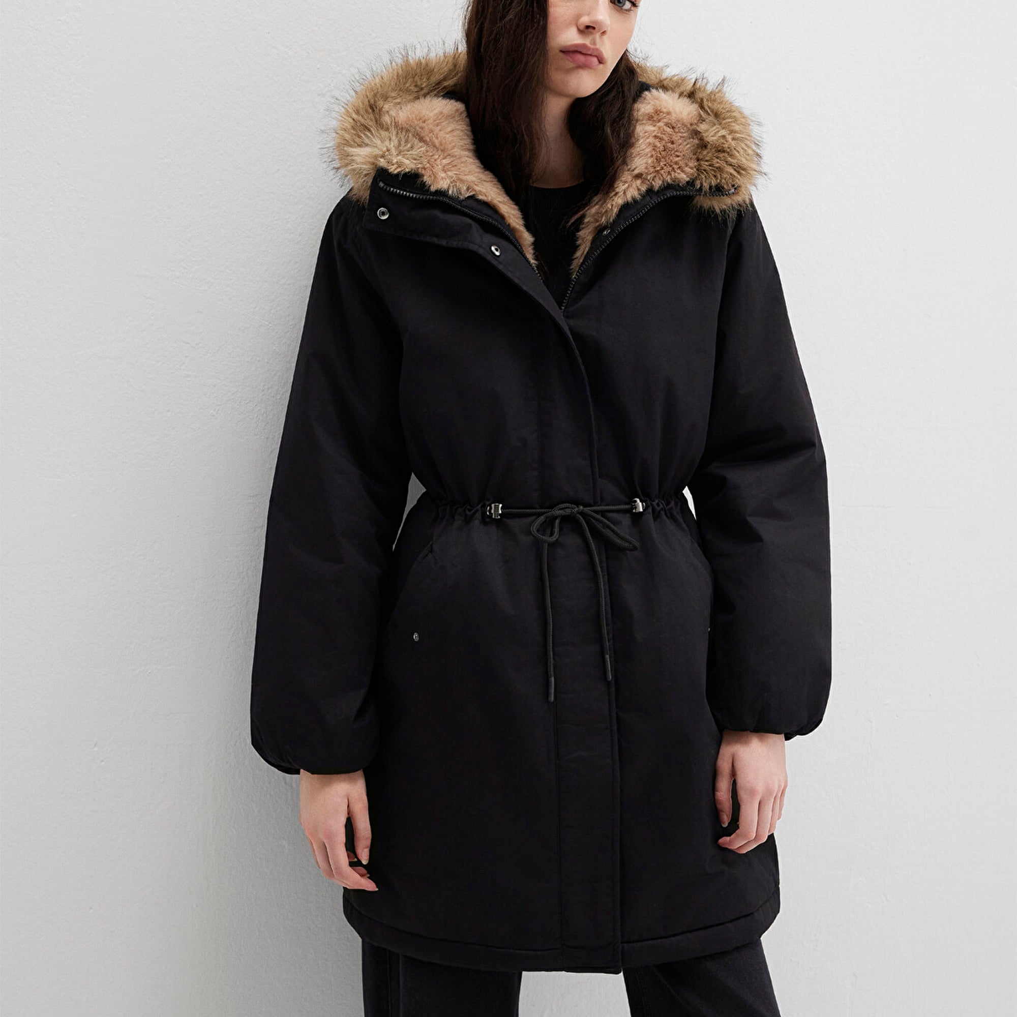 Mavi Siyah Parka Loose Fit / Bol Rahat Kesim 1110786-900