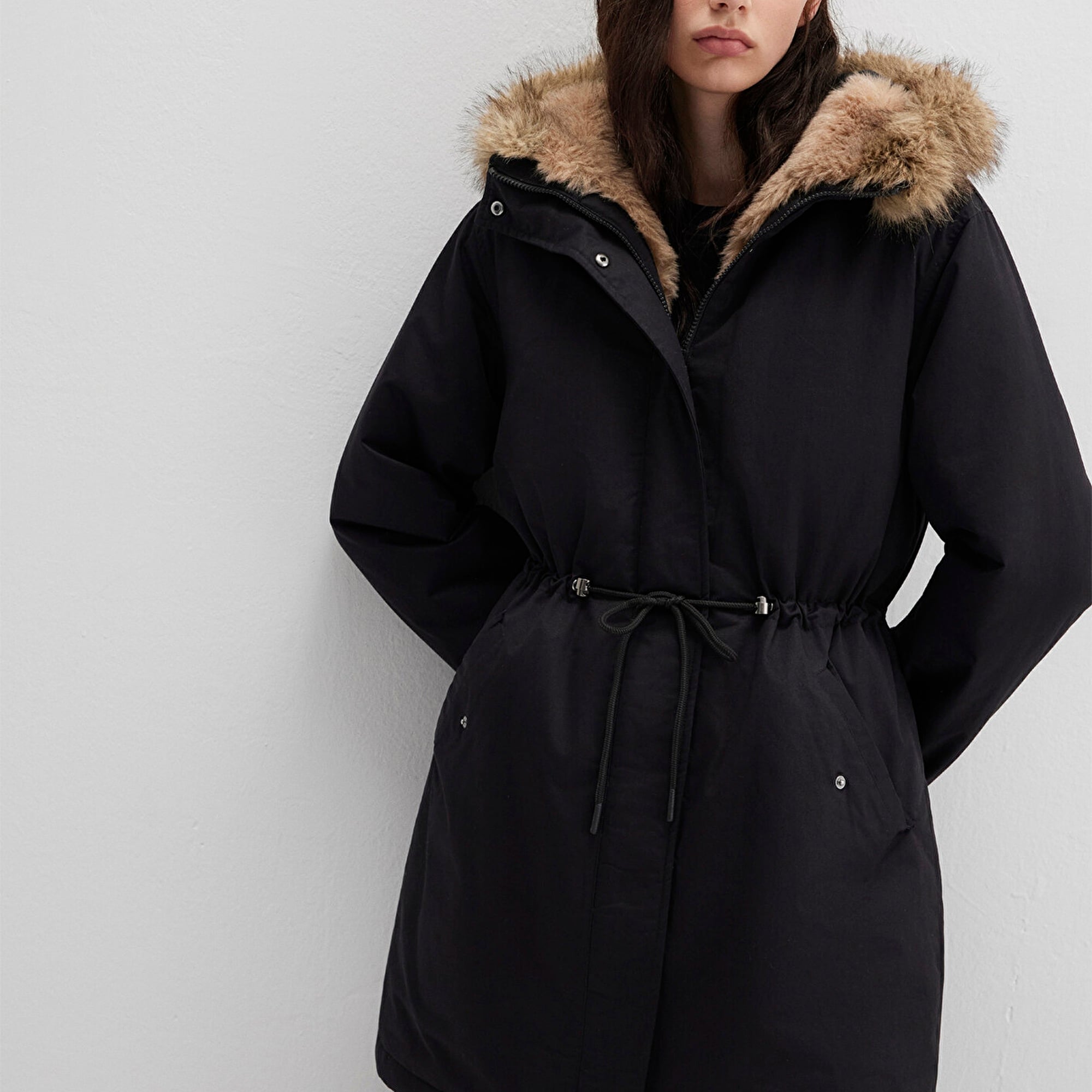 Mavi Siyah Parka Loose Fit / Bol Rahat Kesim 1110786-900