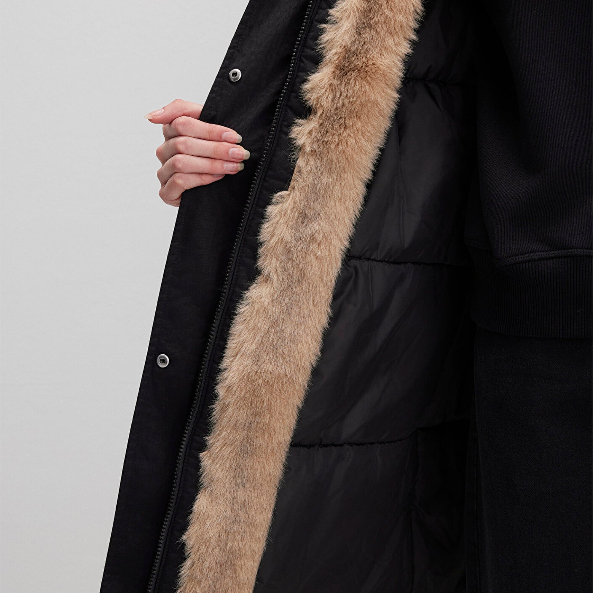 Mavi Siyah Parka Loose Fit / Bol Rahat Kesim 1110786-900