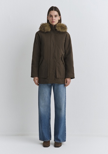  Mavi Su İtici Yeşil Parka Oversize / Geniş Kesim 1110712-71541