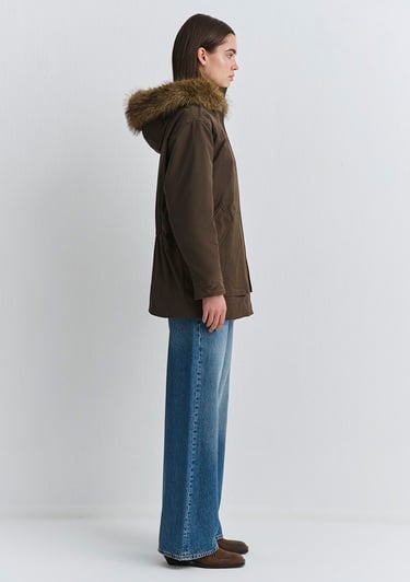  Mavi Su İtici Yeşil Parka Oversize / Geniş Kesim 1110712-71541